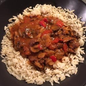 Stoofpotje met ui en champignons