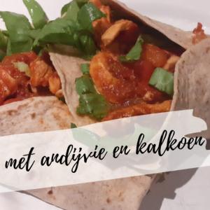 Wrap met andijvie en kalkoen